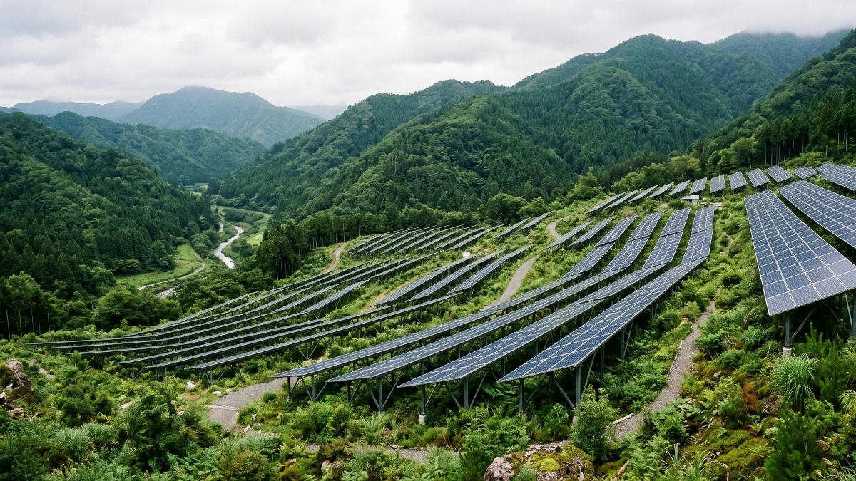 Японские власти защищают горные ландшафты от засилья солнечных панелей